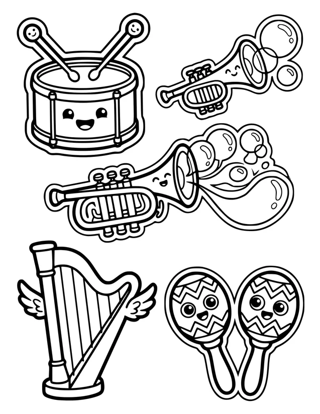 The Symphony of Smiles | Free Coloring Page | Color It Daily | Color It ...