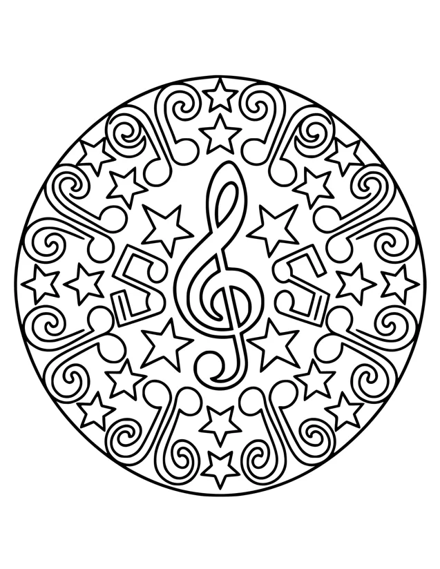 The Musical Melody Mandala | Free Coloring Page | Color It Daily ...