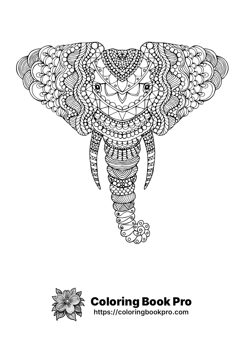 A black and white drawing of an elephant icon
