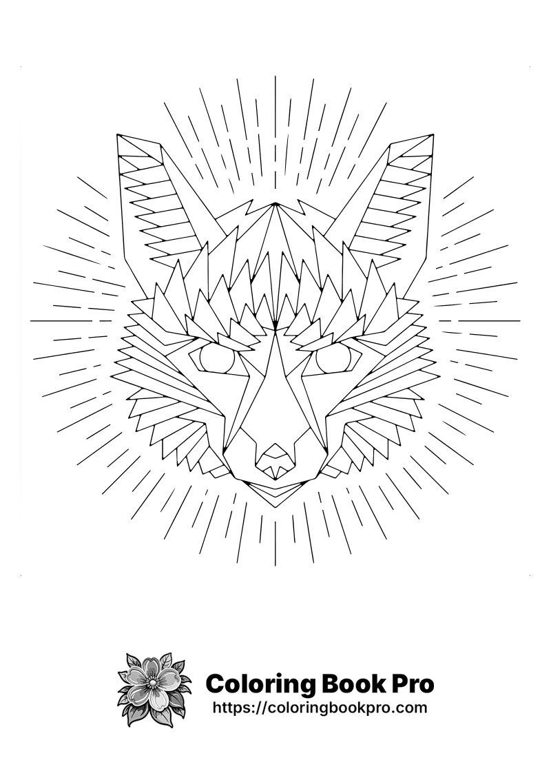 A black and white image of a wolf's head. icon
