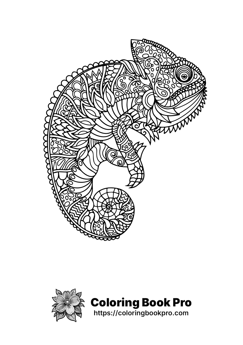 A drawing of a chameleon on a white background icon