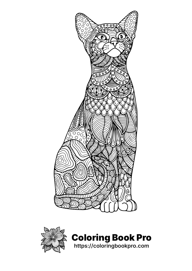 A black and white drawing of a cat. icon