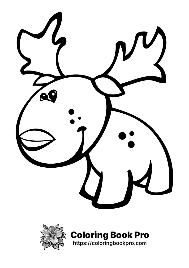 A black and white image of a moose. icon