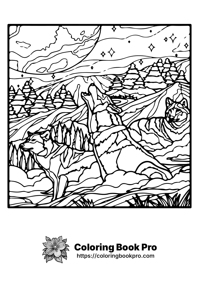 A black and white picture of a wolf and a tiger. icon