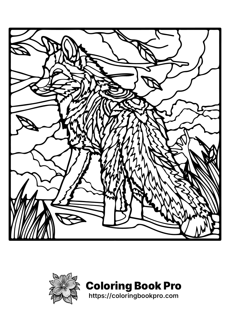 A black and white picture of a fox. icon