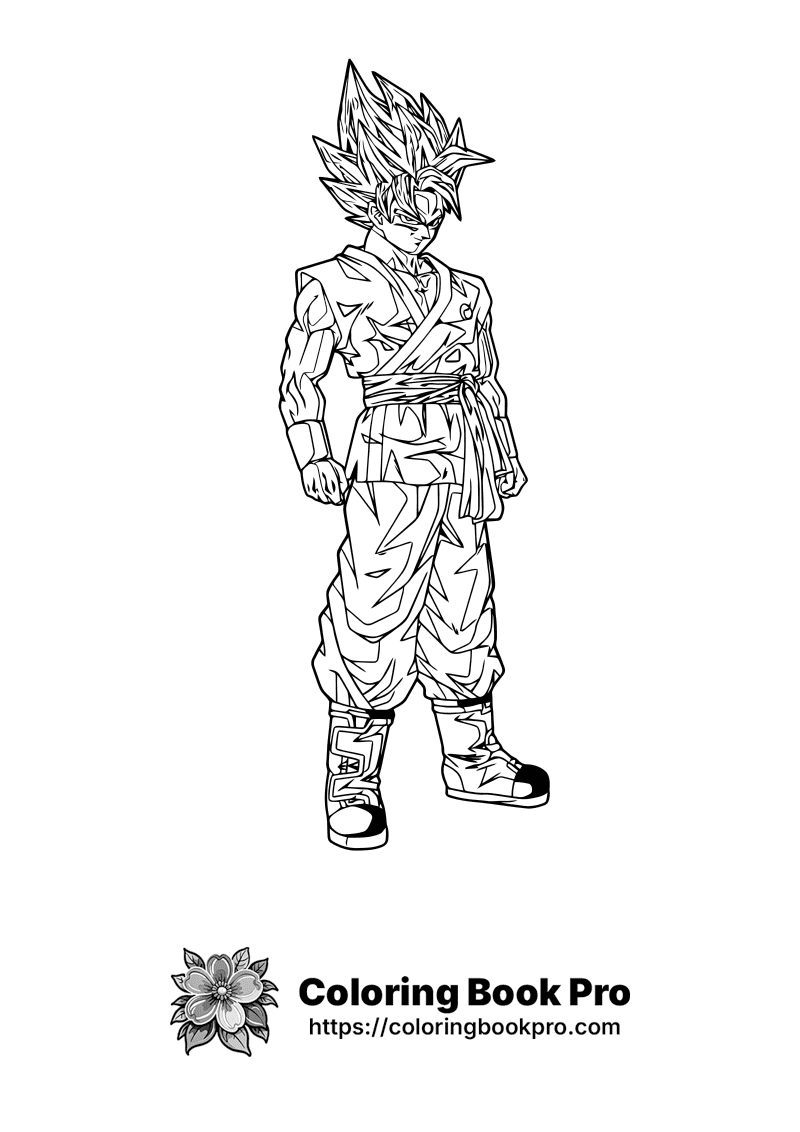 A black and white drawing of a young vegeta. icon