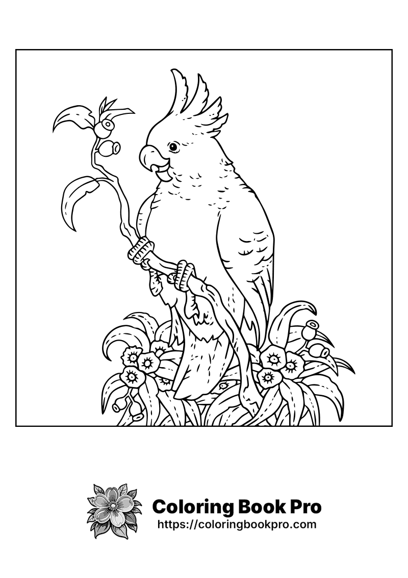 A parrot sitting on a branch of a tree. icon