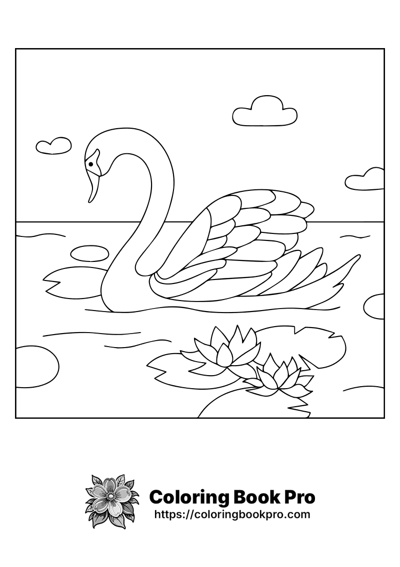 A swan floating on top of a pond. icon