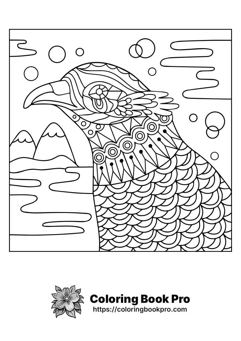A black and white drawing of a bird. icon