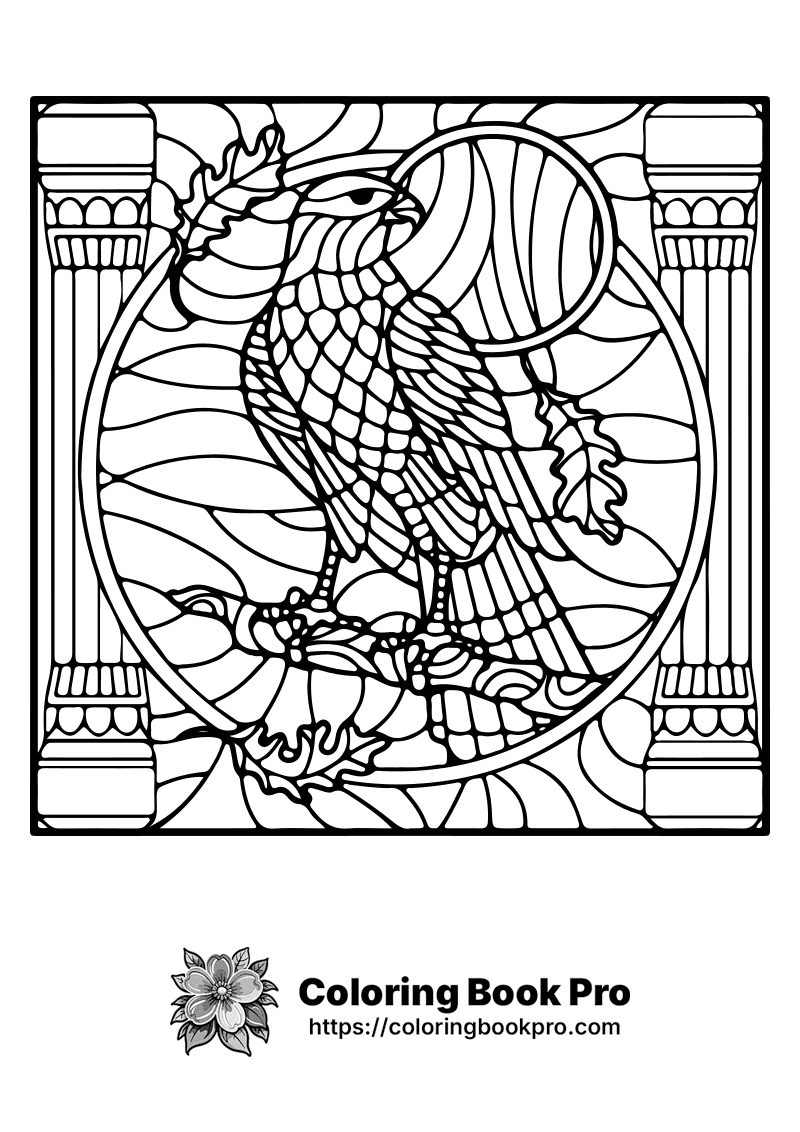 A black and white drawing of an eagle. icon