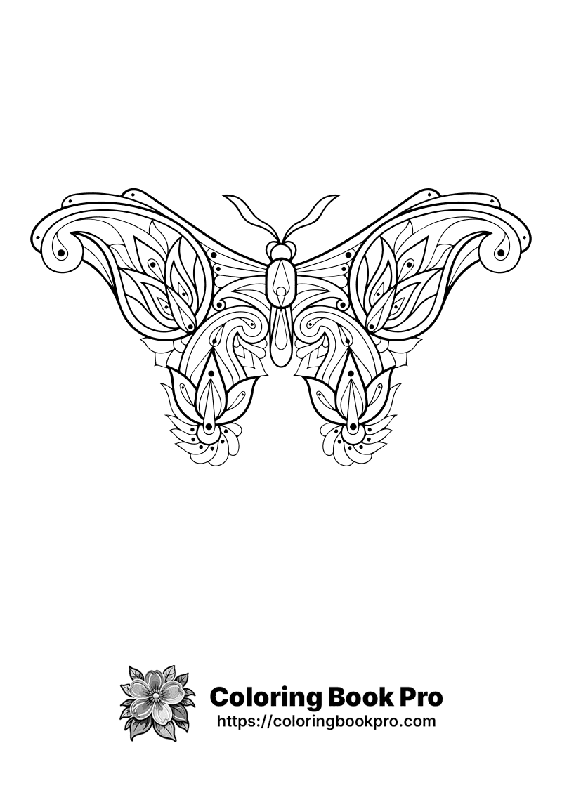A black and white drawing of a butterfly. icon