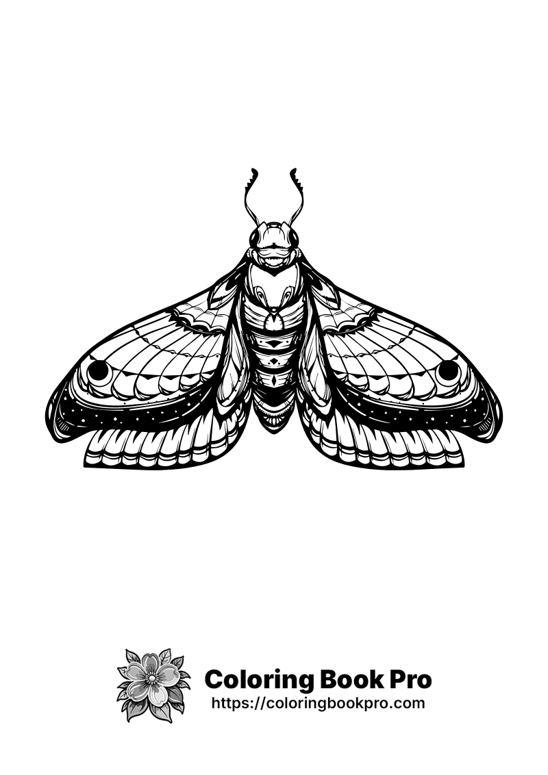 A black and white drawing of a moth. icon