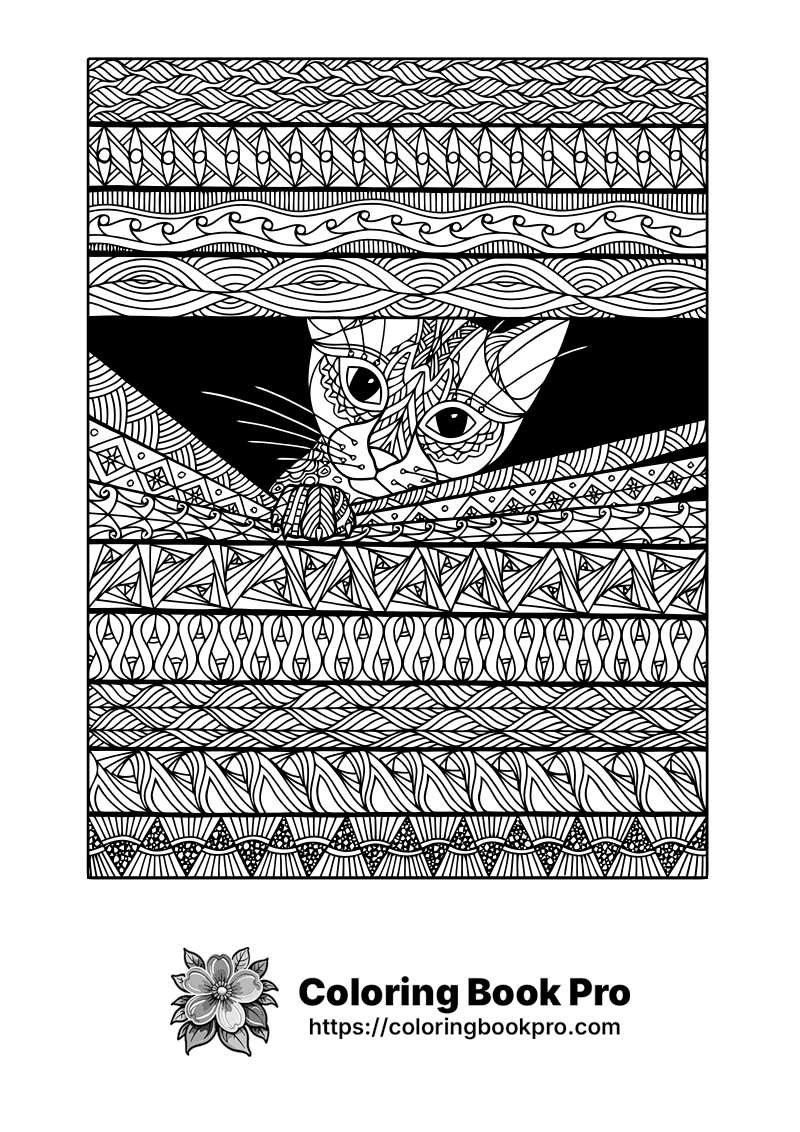 A black and white drawing of a cat peeking out of a window icon