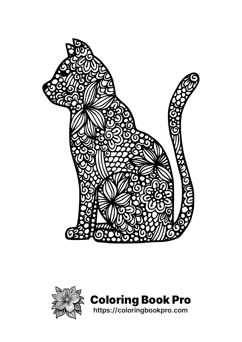 A black and white image of a cat. icon