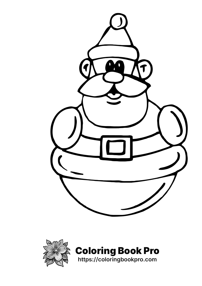 A black and white drawing of a santa claus. icon