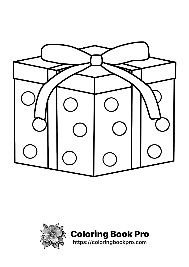 A black and white picture of a present. icon
