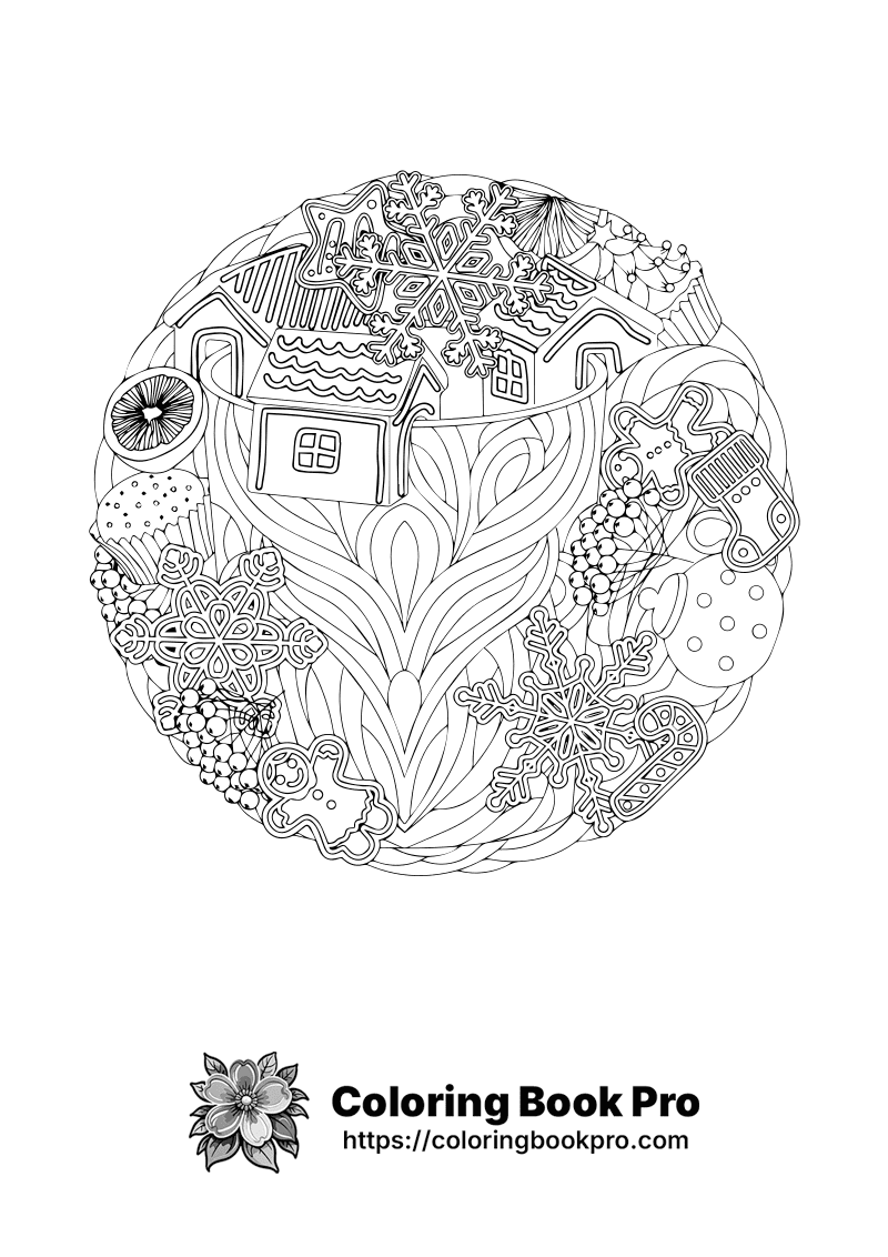 A black and white drawing of a house in a circle. icon