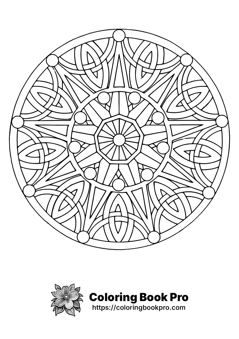 Celtic Knot Mandala coloring page