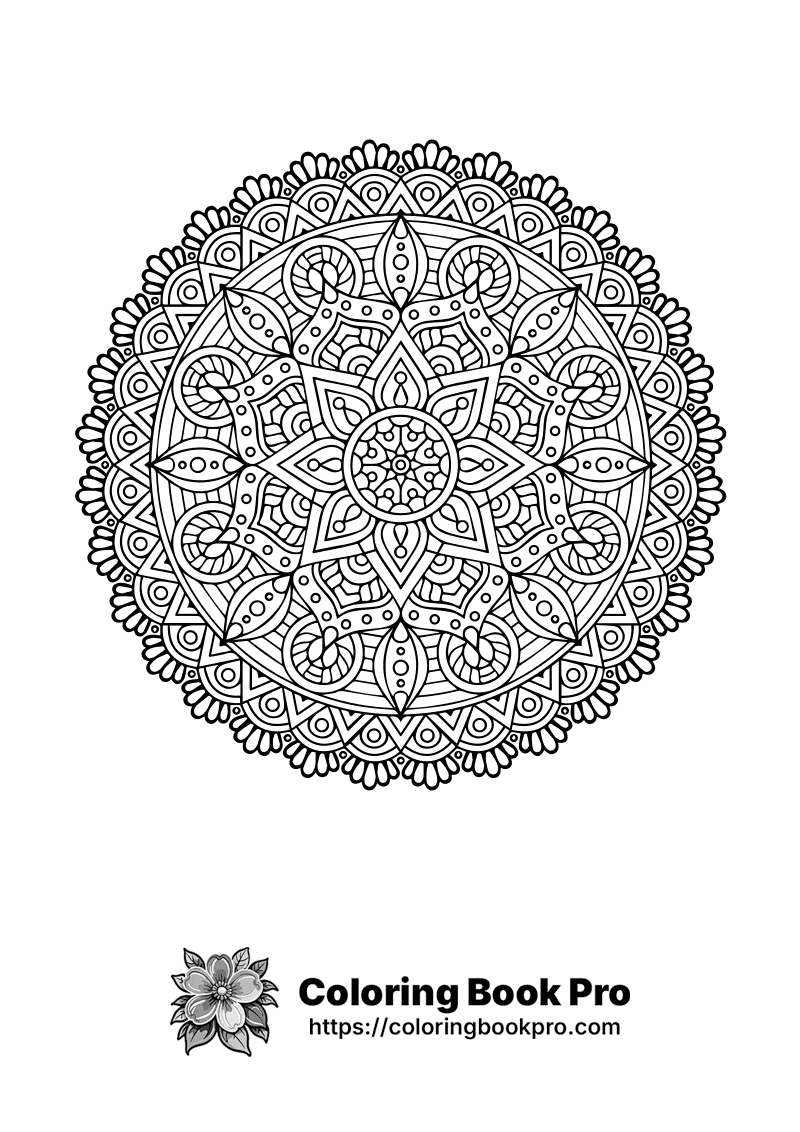 Intricate Mandala Design coloring page