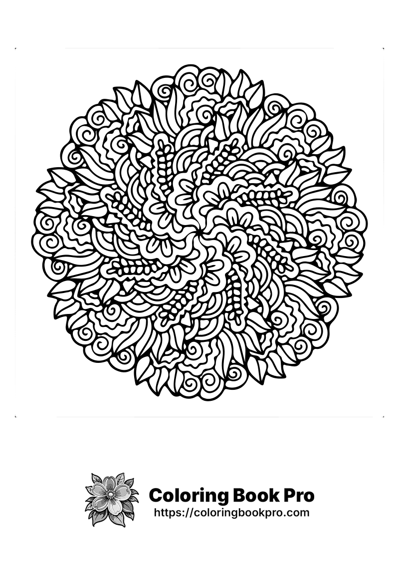 Intricate Floral Mandala Design coloring page