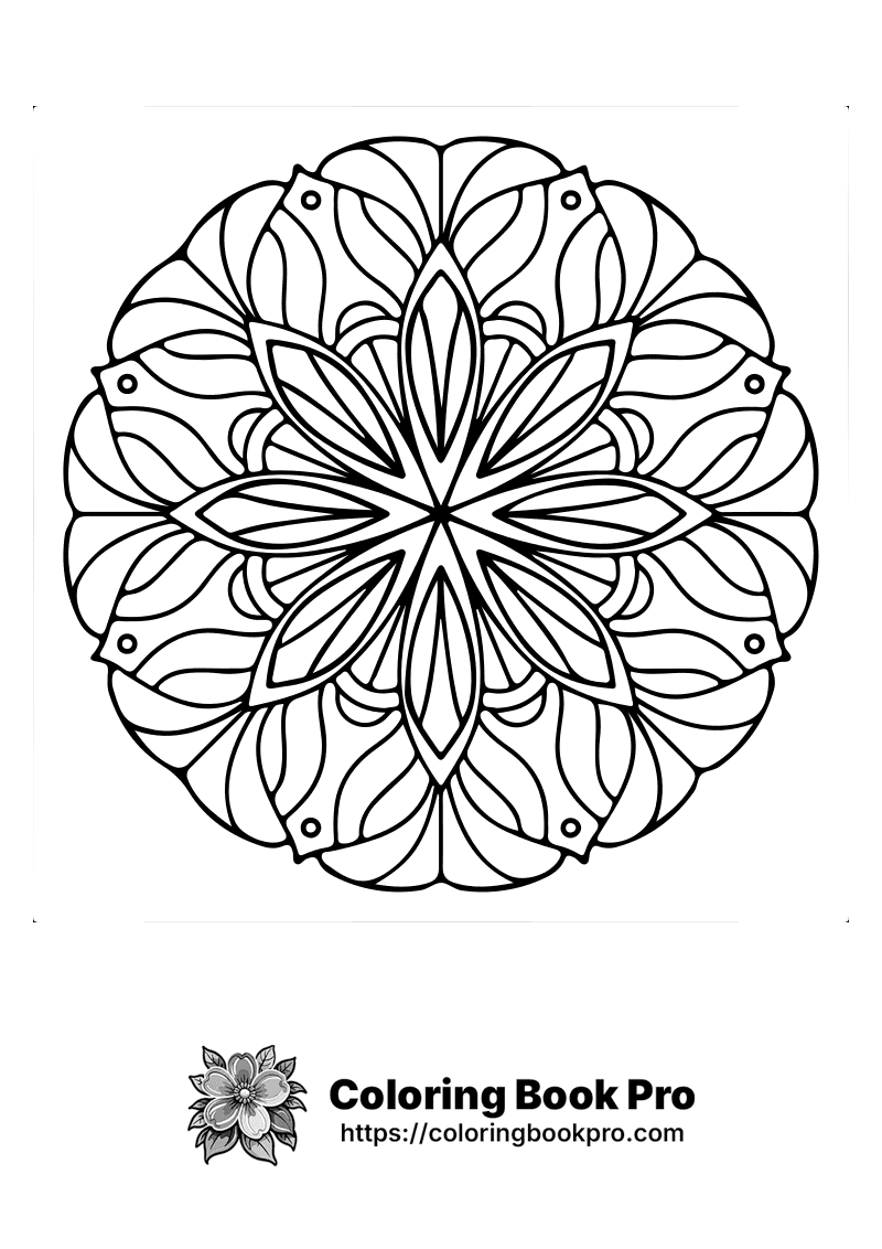 Intricate Floral Mandala Design coloring page