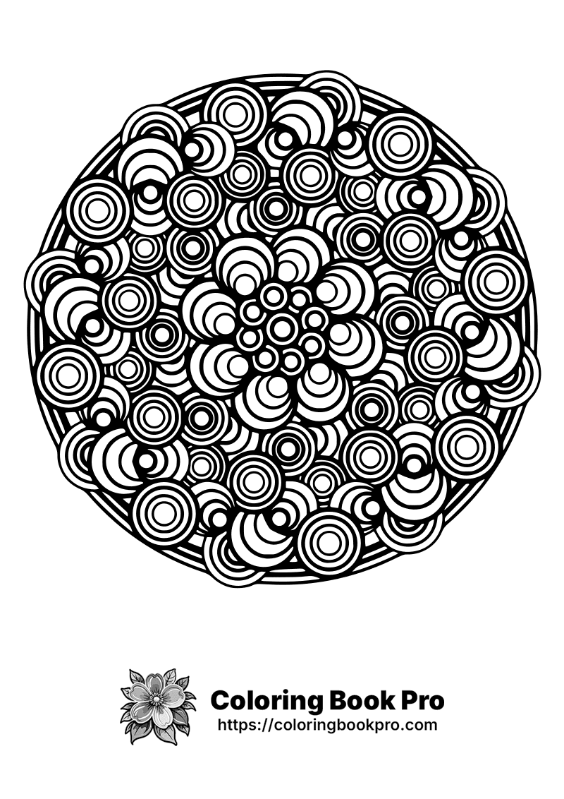 Abstract Circular Pattern coloring page