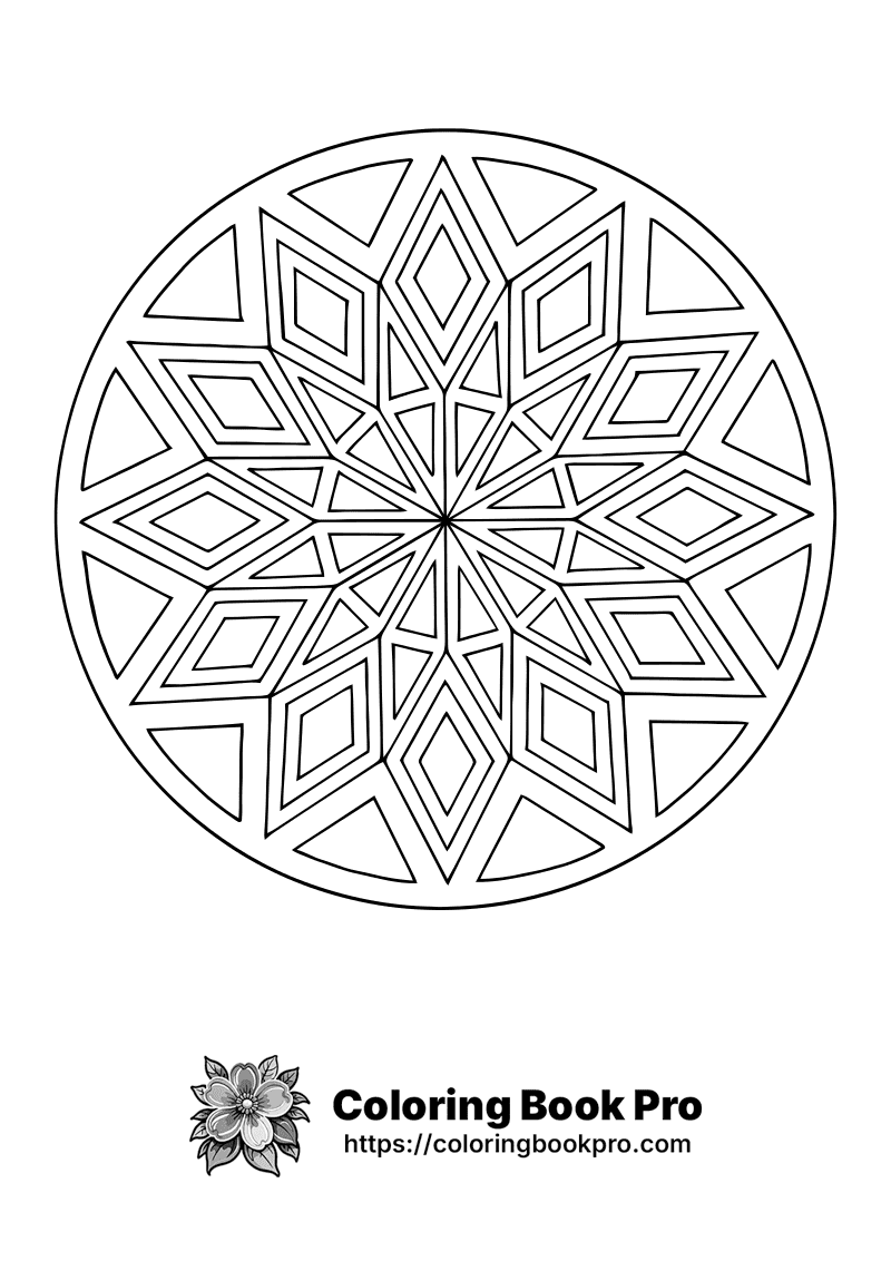 Geometric Mandala Design coloring page