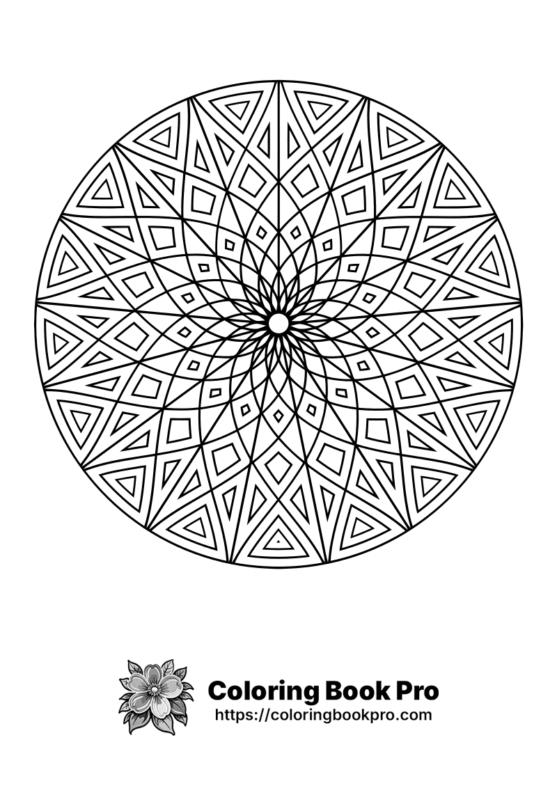 Geometric Mandala Design coloring page