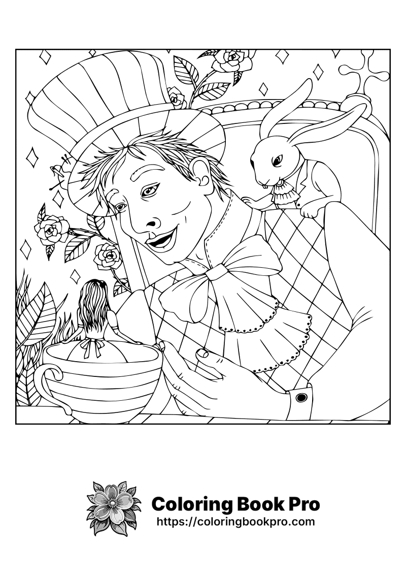 A black and white drawing of a man with a rabbit. icon