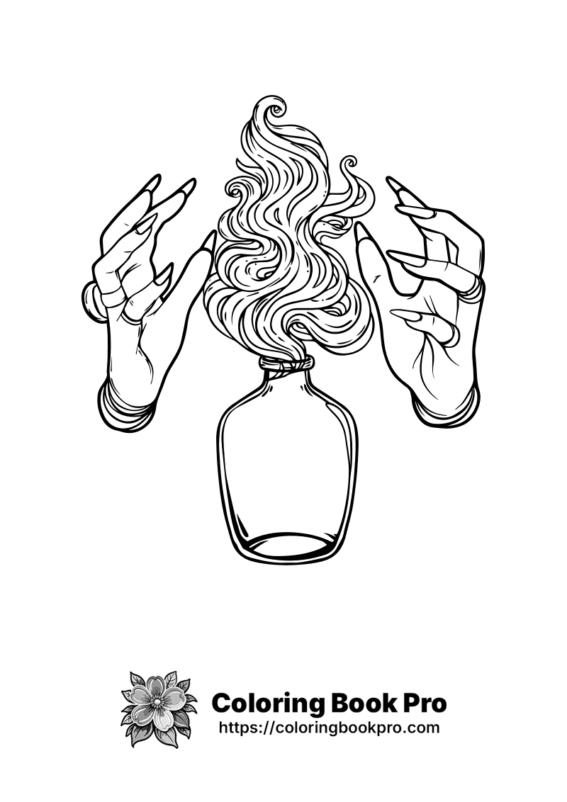A drawing of two hands holding a bottle of liquid. icon