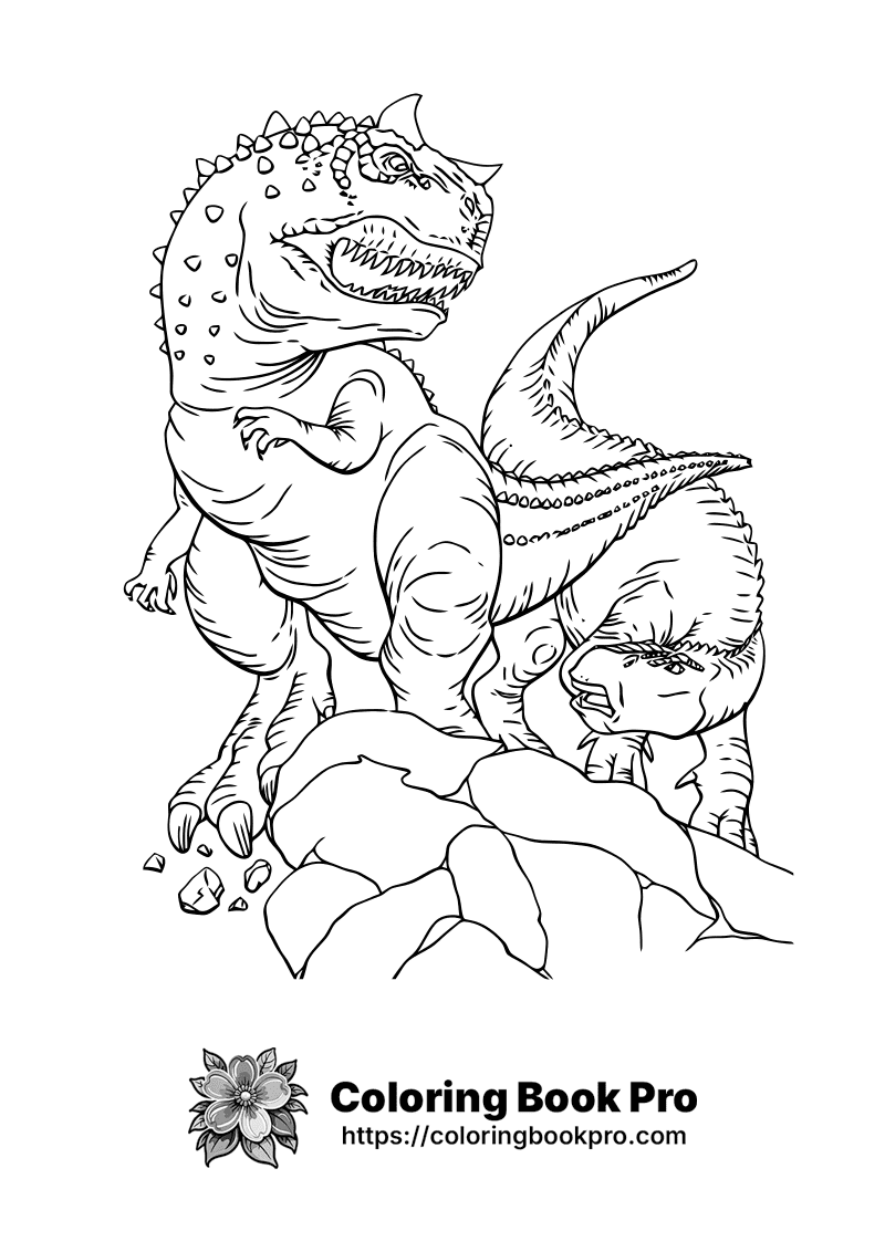 A black and white drawing of a dinosaur. icon