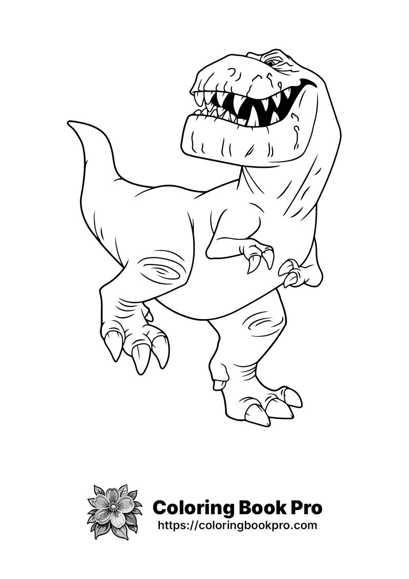 A cartoon dinosaur with a large mouth and sharp teeth. icon