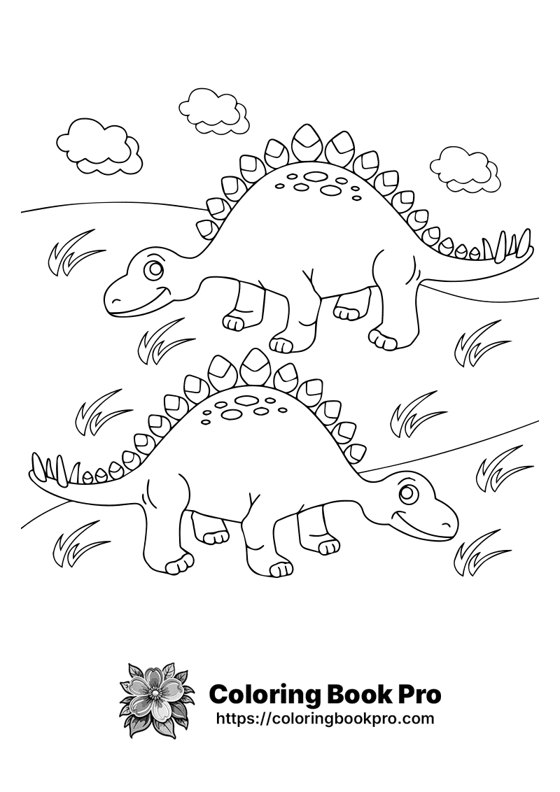A drawing of two dinosaurs in the sky. icon