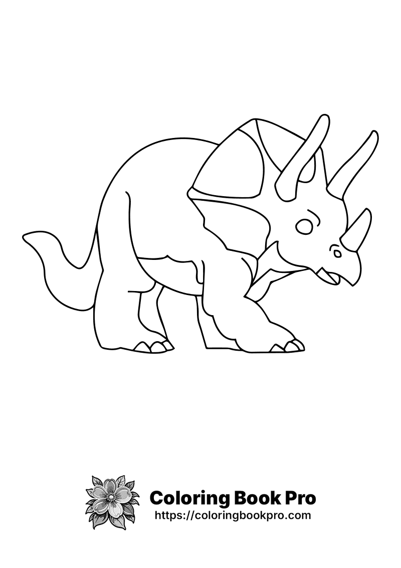 A black and white drawing of a triceratops. icon
