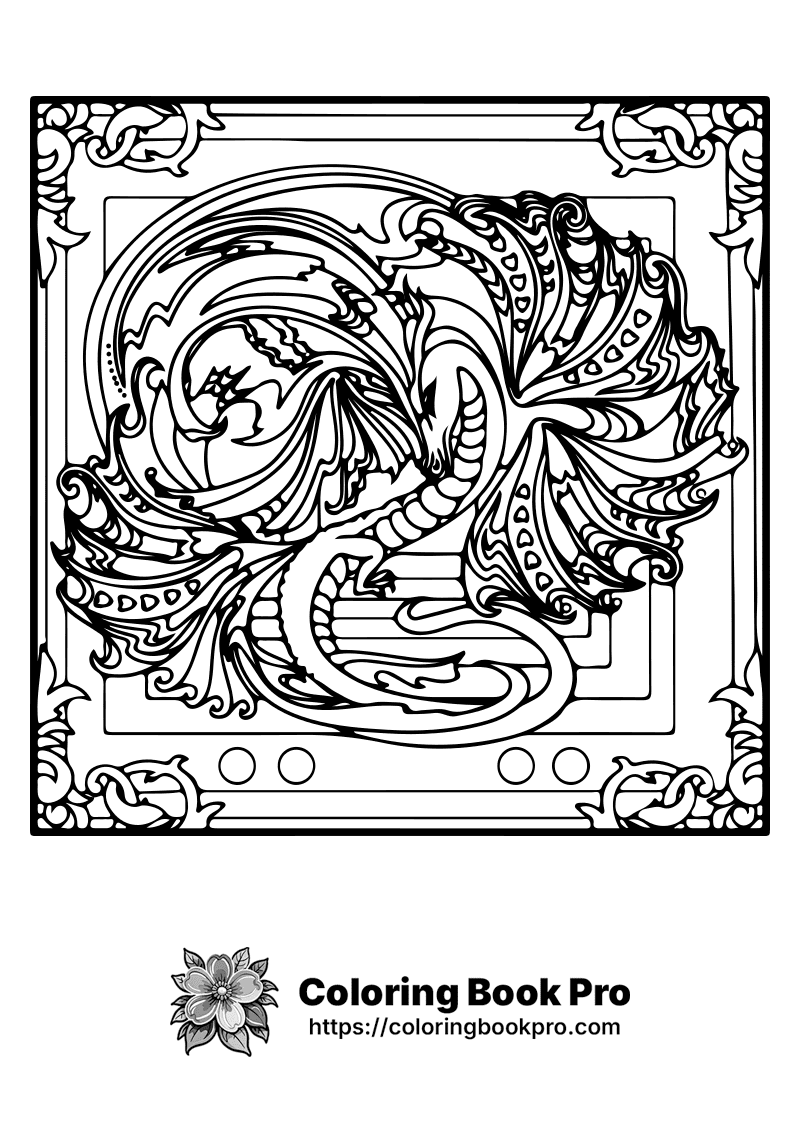 A black and white picture of a dragon. icon