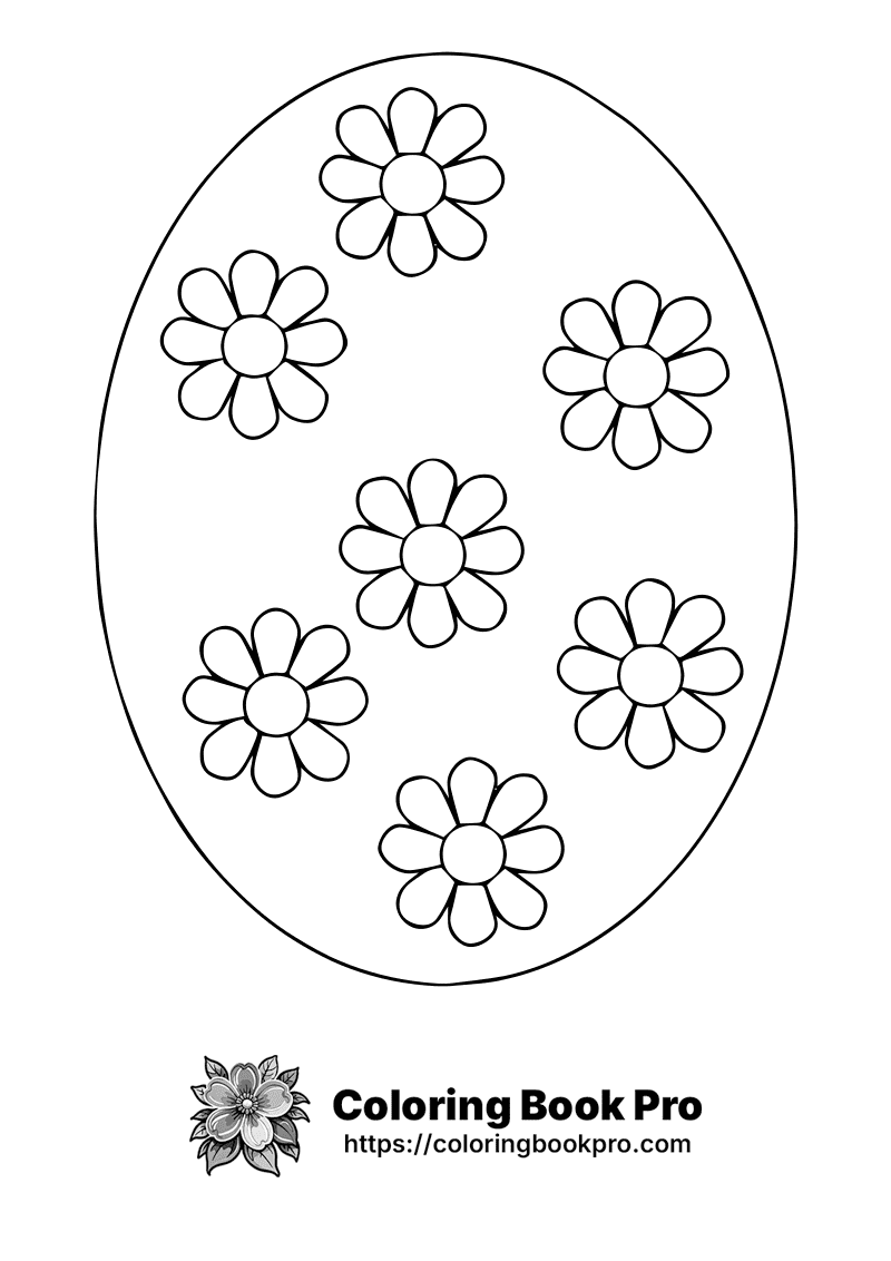 A circle with nine flowers in the middle. icon