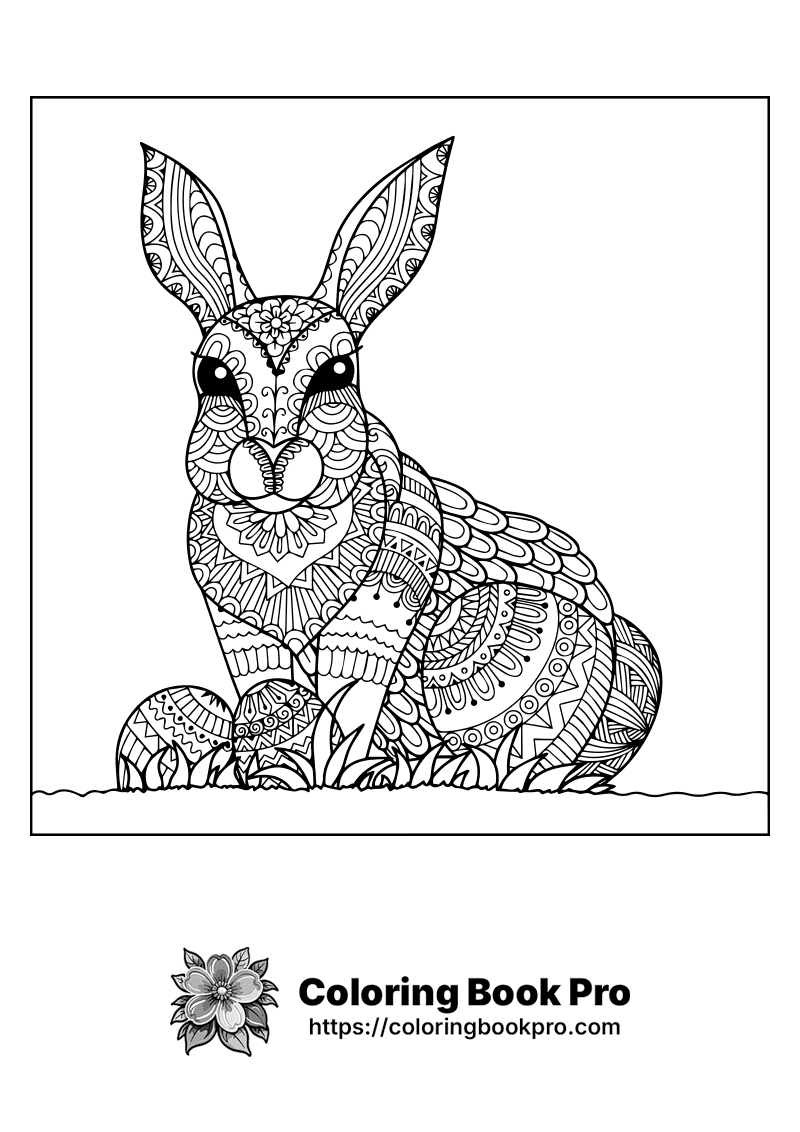 A black and white drawing of a rabbit. icon