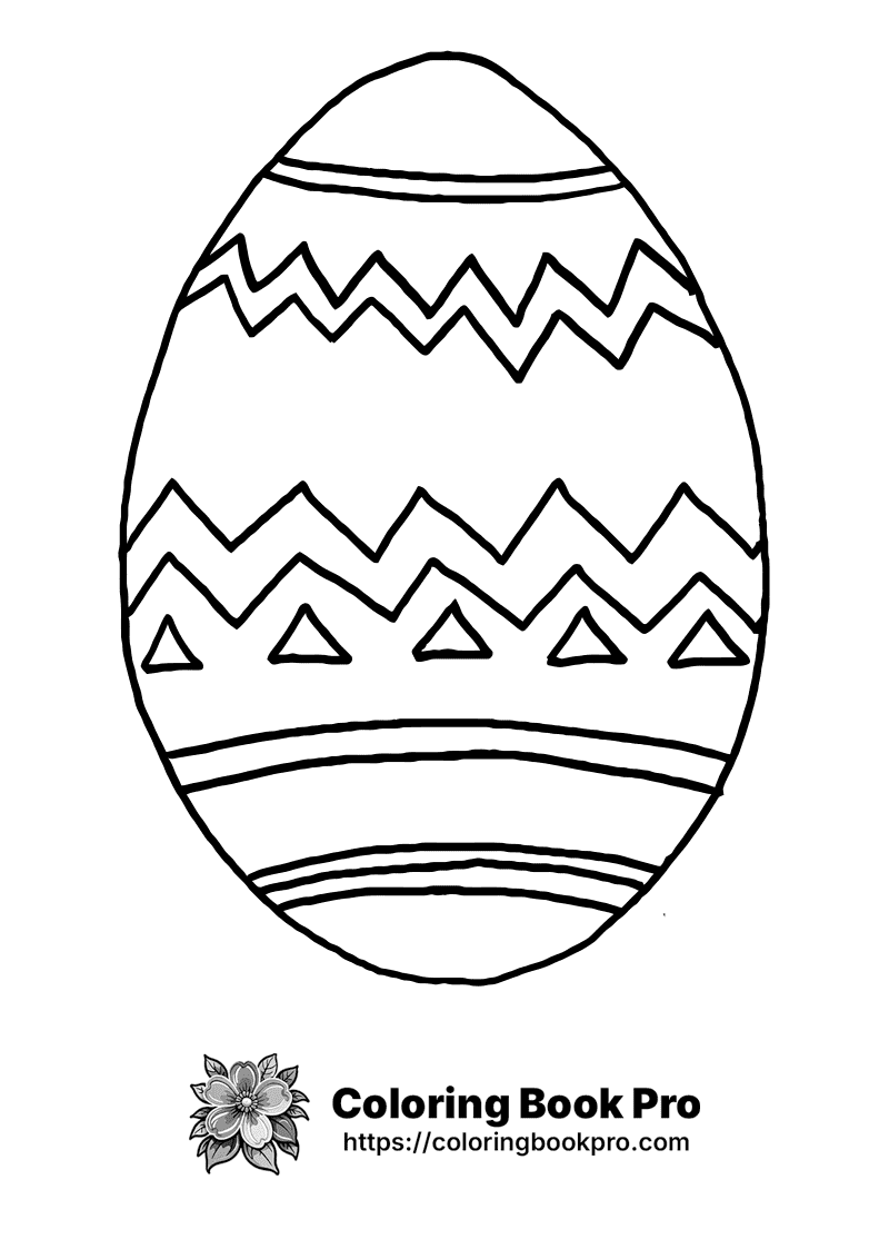 A black and white image of an Easter egg. icon