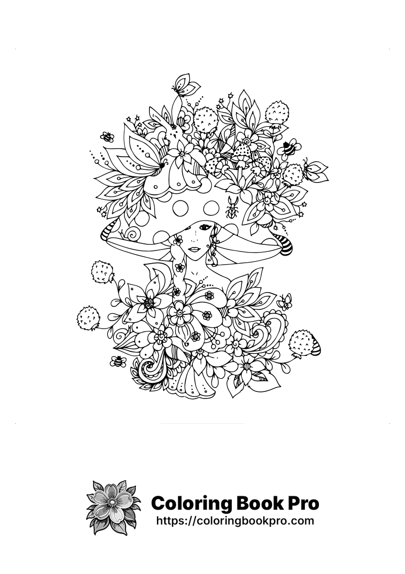 A drawing of a woman surrounded by flowers. icon