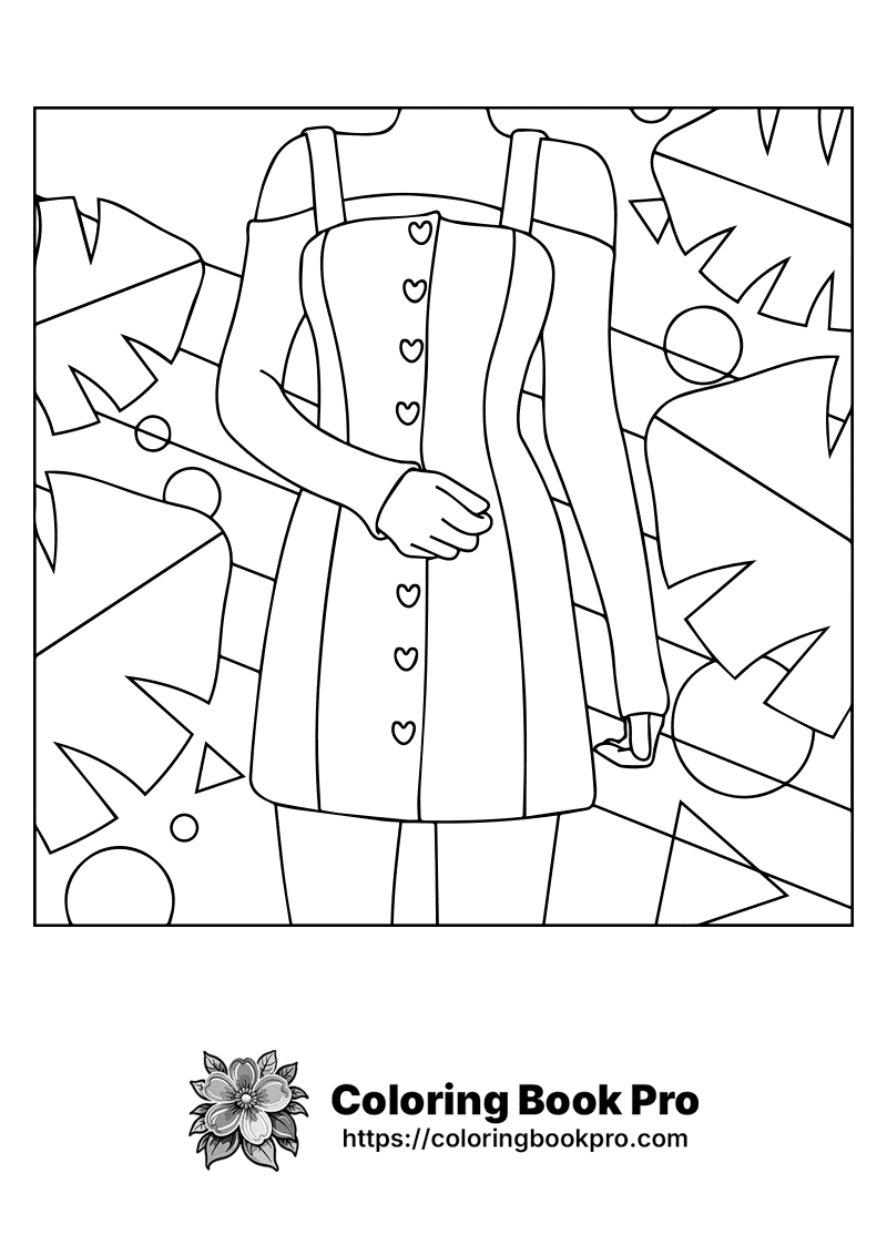 A black and white drawing of a mannequin wearing a dress. icon