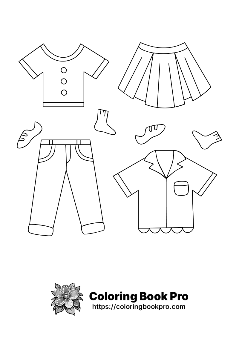 A set of clothes to be cut out for children icon