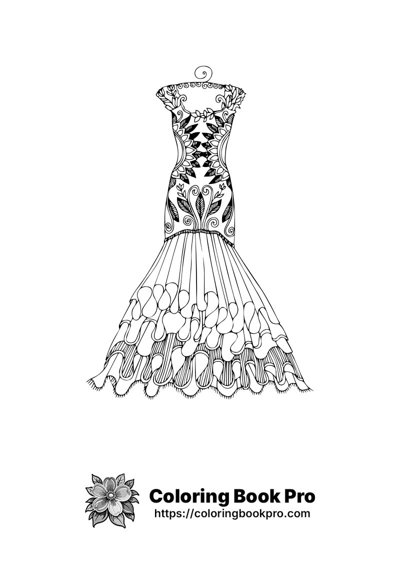 A black and white image of a dress. icon
