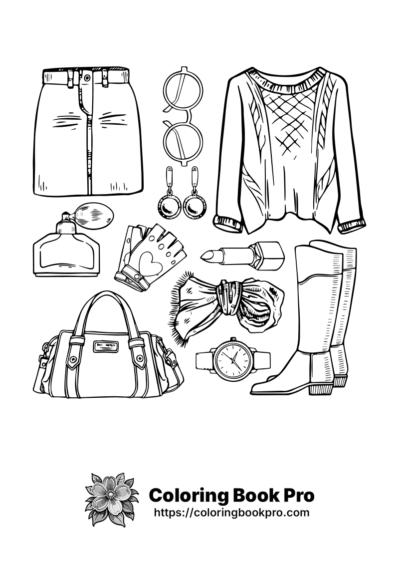 A black and white illustration of women's clothing. icon