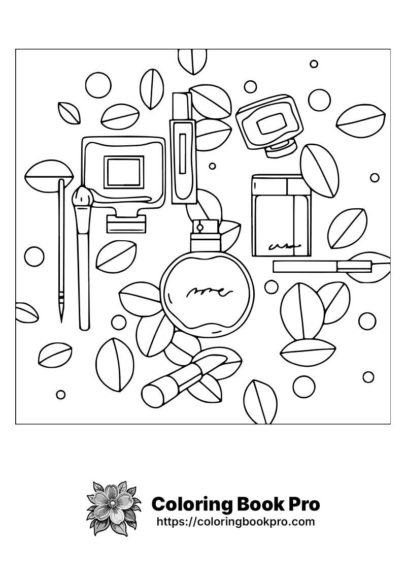 A black and white illustration of a bunch of objects. icon