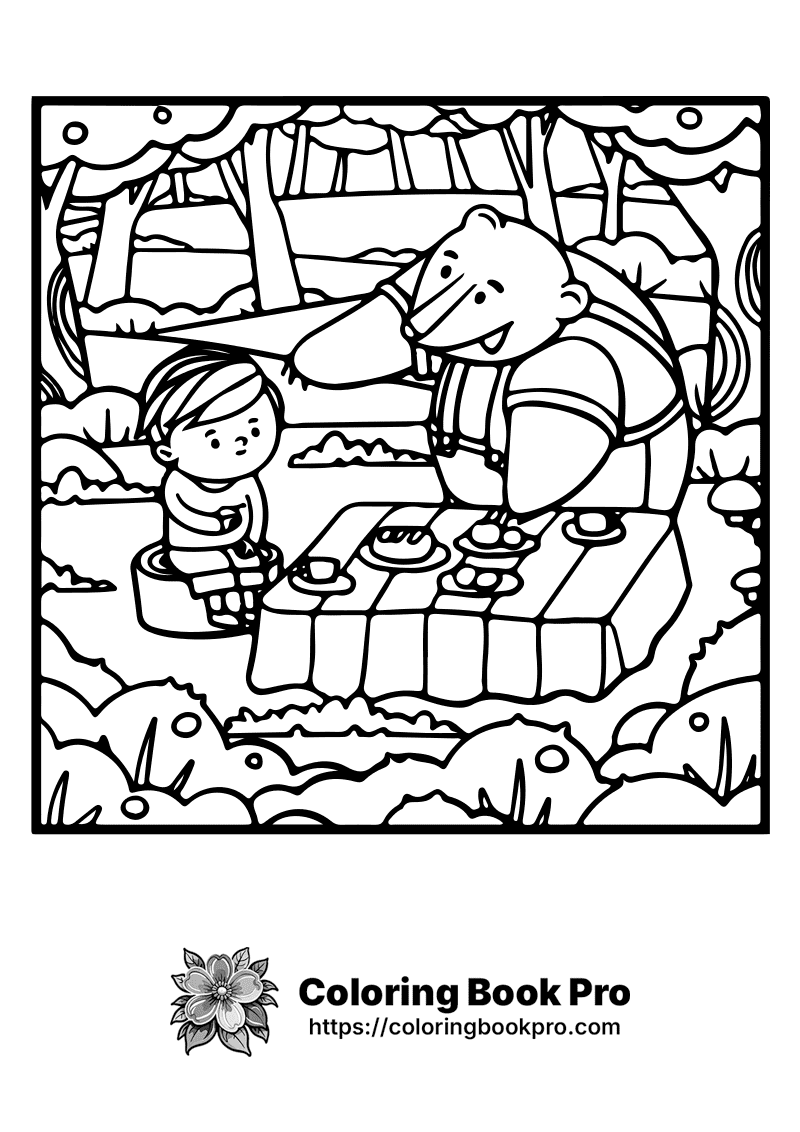 A black and white picture of a boy and a bear. icon
