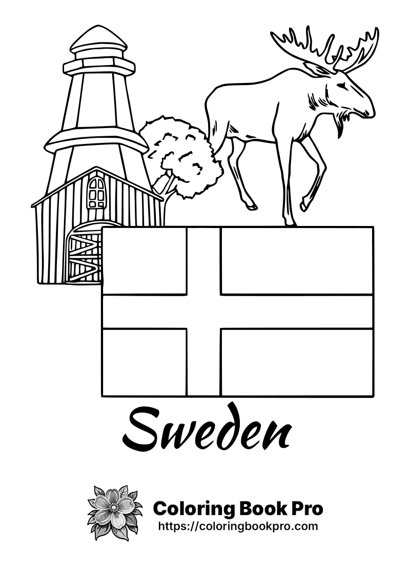 A black and white picture of a moose and a lighthouse. icon