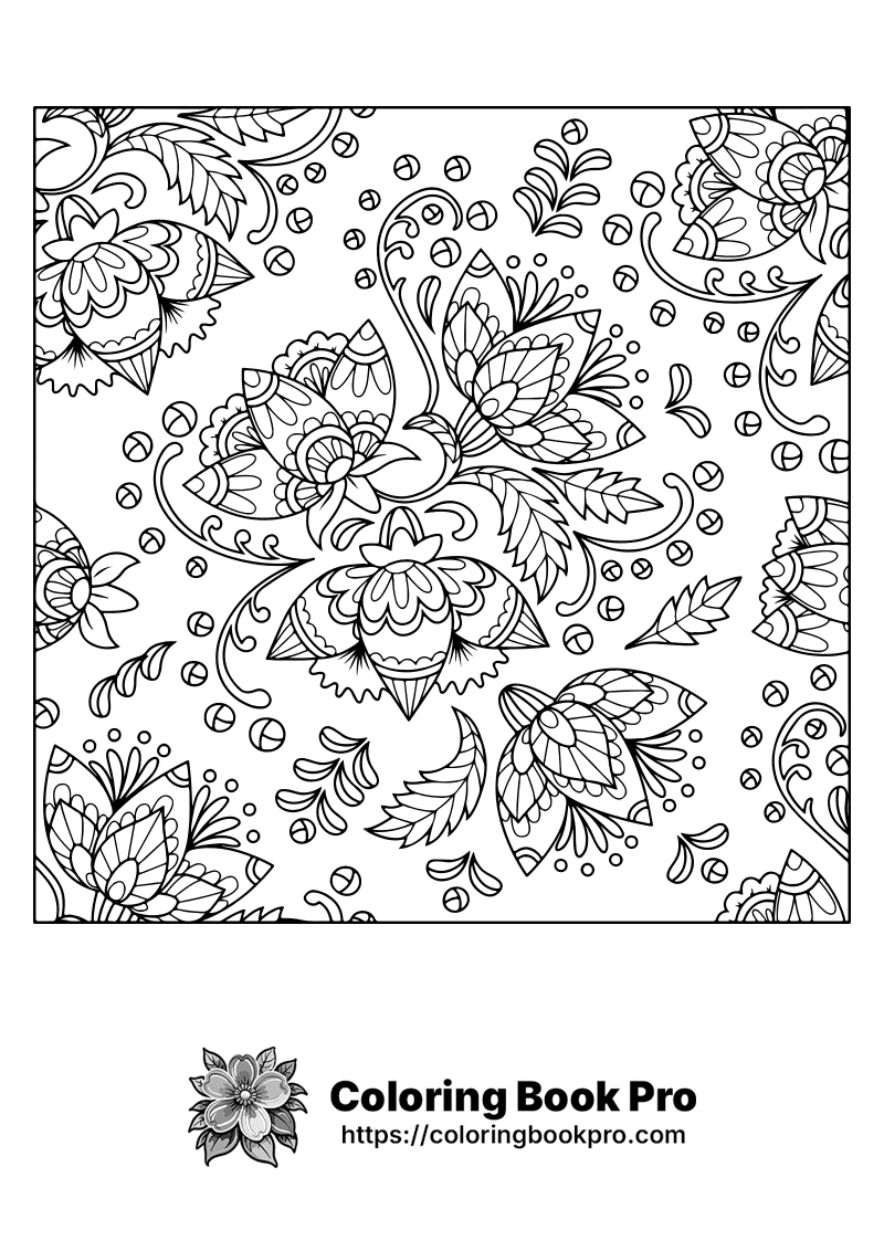A coloring page with a floral design on it icon