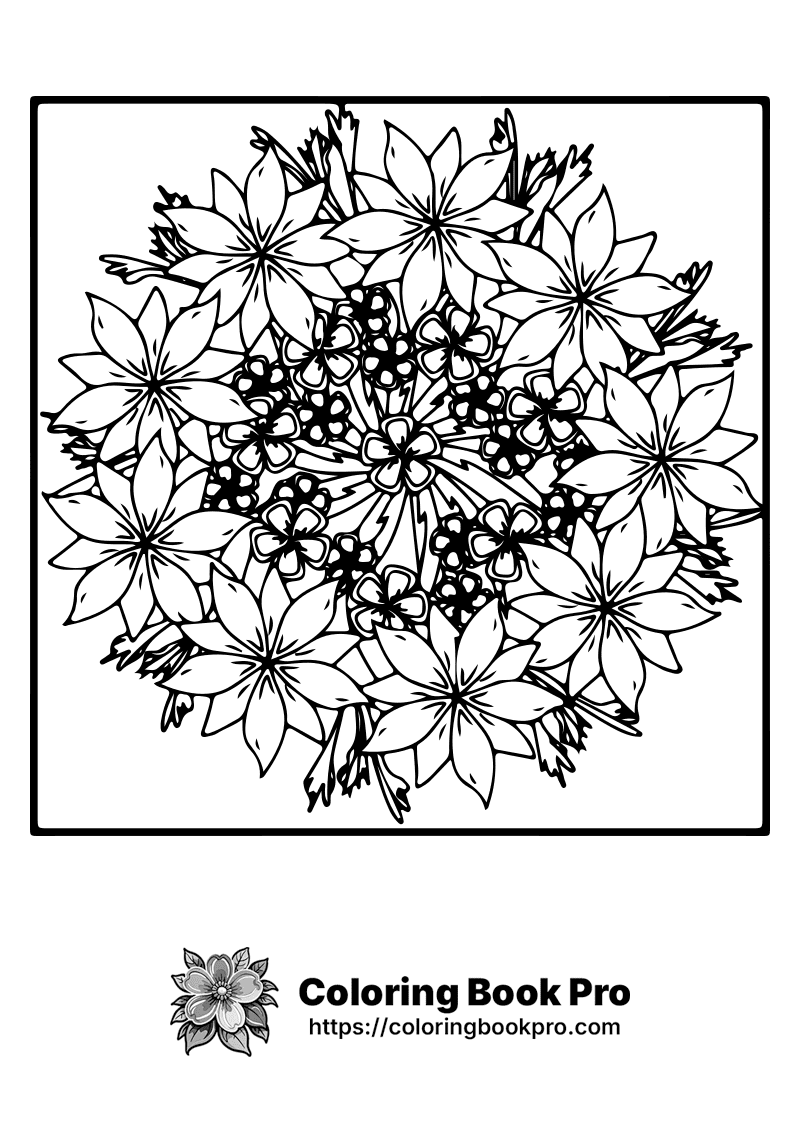 A black and white image of a bouquet of flowers. icon