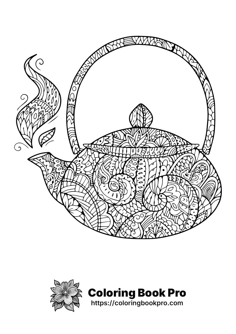 A drawing of a tea pot in a doodle style. icon