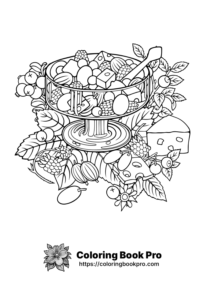 A black and white image of a fruit salad in a bowl. icon